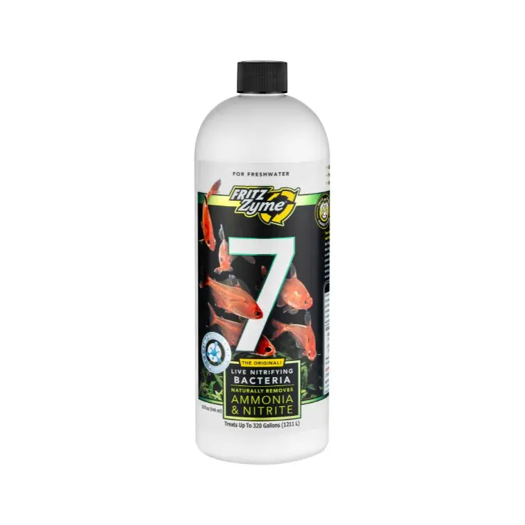 FritzZyme 7, nitrifying bacteria, live nitrifying bacteria, aquarium cycle booster, ammonia remover bacteria, nitrite control, biofilter seed bacteria, freshwater cycling bacteria, room-temperature stable bacteria, aquarium bacteria helps fishless cycle